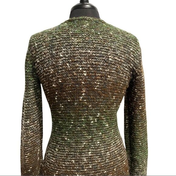 BCBGMaxAzria Ombre Knit Button Front Cardigan Sweater Brown Green Size M - Picture 8 of 13